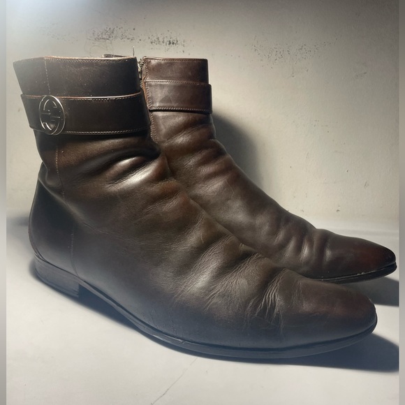 GUCCI Gg interlockiing zip ankle boot sz 43 .5 E made in italy - Picture 11 of 16